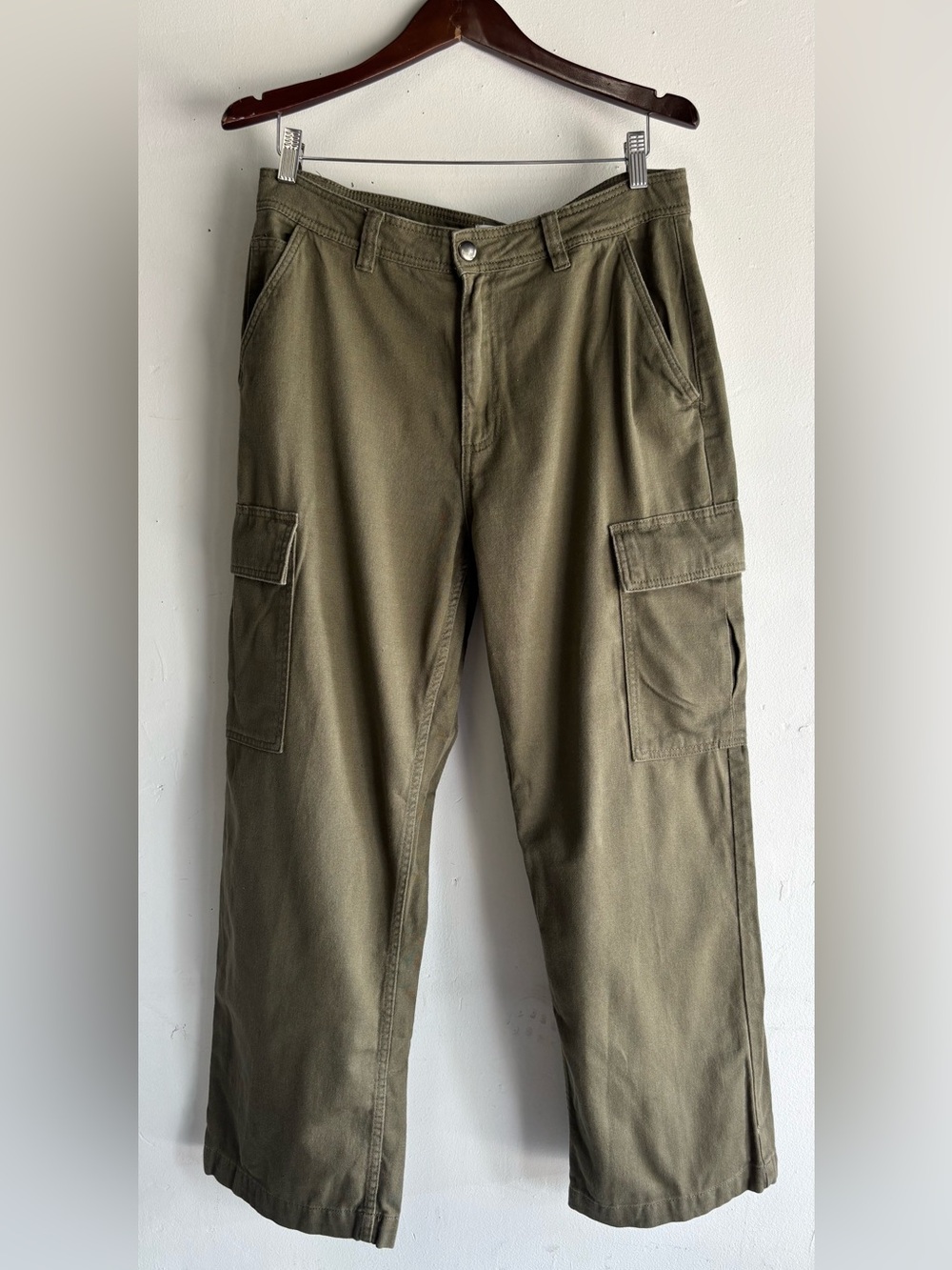 Cotton On Olive Green Wide Leg Cargo Pants - Picture 3 of 5
